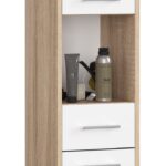 REGAŁ ŁAZIENKA FIN SŁUPEK 30 2D 1SZ 1W 140cm PK SONOMA / BIAŁY