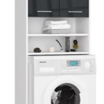 SŁUPEK REGAŁ ŁAZIENKOWY FIN NAD PRALKĘ BIAŁY / GRAFIT POŁYSK