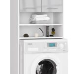 SŁUPEK REGAŁ ŁAZIENKOWY FIN NAD PRALKĘ BIAŁY / METALIK POŁYSK