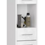 SŁUPEK REGAŁ ŁAZIENKOWY FIN 2D 1SZ 1W PK BIAŁY / BIAŁY POŁYSK