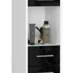 REGAŁ ŁAZIENKA FIN SŁUPEK 30 2D 1SZ 1W 140cm PK CZARNY  POŁYSK