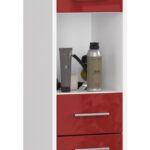 REGAŁ ŁAZIENKA FIN SŁUPEK 30 2D 1SZ 1W 140cm PK CZERWONY POŁYSK