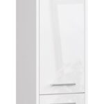 REGAŁ ŁAZIENKA FIN SŁUPEK 30 2D 140cm BIAŁY POŁYSK