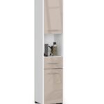REGAŁ ŁAZIENKA FIN SŁUPEK 30 2D 1SZ 1W 140cm PK CAPUCINO  POŁYSK