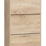 SZAFKA NA BUTY 3 UCHYLNE DRZWICZKI 60 cm DĄB SONOMA