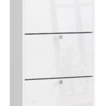 SZAFKA NA BUTY 3 UCHYLNE DRZWICZKI 60 cm BIAŁA BIAŁY POŁYSK