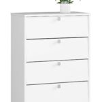 Szafka na buty 4 uchylne drzwiczki 60 cm - biała