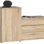 Szafka na buty S16 z komodą 3 uchylne drzwiczki - dąb sonoma