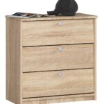 Szafka na buty MINI 3 uchylne drzwiczki 60 cm - dąb sonoma