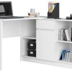 BIURKO NAROŻNE - ZESTAW B-17 KOMODA I BIURKO PK BIAŁY