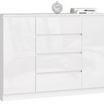 KOMODA K140 2D 4SZ CLP BIAŁY POŁYSK