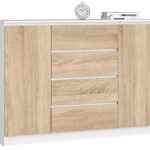 KOMODA K140 2D 4SZ CLP BIAŁY / SONOMA