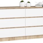 KOMODA K160 6SZ CLP PK DĄB SONOMA / BIAŁY