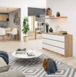 KOMODA K140 6SZ CLP DĄB SONOMA / BIAŁY - obrazek 3