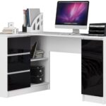 BIURKO NAROŻNE B20 155 cm LEWE PK CZARNY POŁYSK