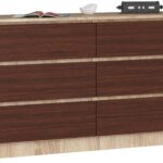 KOMODA K140 6SZ CLP DĄB SONOMA / WENGE