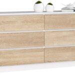 KOMODA K160 6SZ CLP PK BIAŁA / SONOMA