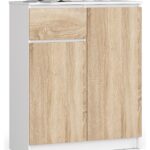 KOMODA K80 2D 1SZ CLP PK BIAŁY / DĄB SONOMA