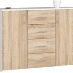 KOMODA K45 PK BIAŁY / DĄB SONOMA