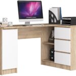 BIURKO NAROŻNE B20 CLP PRAWOSTRONNE SONOMA / BIAŁY