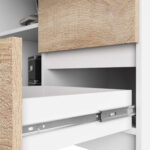 BIURKO NAROŻNE B16 124 cm PRAWE 3 SZUFLADY PK BIAŁE / SONOMA - obrazek 2