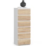 KOMODA CL6 PK BIAŁA / DĄB SONOMA