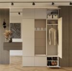 Garderoba HAGA III 2Sz1W KASZMIR BEŻ 2x Szafa + Wieszak - obrazek 4