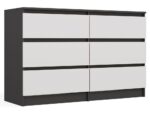 Komoda Malwa M6 120 ANTRACYT / BIAŁY