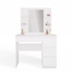 Toaletka MARINA 4P LUSTRO MIJAS PRAWE 4 Szuflady 4 Półki BIAŁA Do Sypialni - obrazek 6