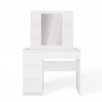 Toaletka MARINA 4P LUSTRO MIJAS LEWE 4 Szuflady 4 Półki BIAŁA Do Sypialni - obrazek 7