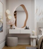 Toaletka Kosmetyczna Wisząca MIKA 110 Cm 2 Szuflady Do Sypialni KASZMIR Beż - obrazek 2