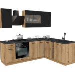 MEBLE KUCHENNE ZESTAW VARIO 240X180CM Z4 CZARNY/EVOKE BLAT DISTRICT BEZ AGD