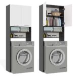 Szafka Łazienkowa na Pralkę POLA DK ANTRACYT BIEL Regał Słupek 180X64X30