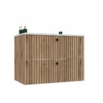 SZAFKA POD UMYWALKĘ TIGO 80 2S DĄB EVOKE RYFLOWANY FRONT + UMYWALKA