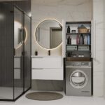 Szafka na pralkę Pola DD ANTRACYT / BIAŁY - obrazek 2