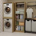 Szafka Łazienkowa na Pralkę i Suszarkę POLA TWIN Regał Słupek DĄB ARTISAN - obrazek 6