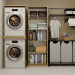 Szafka Łazienkowa na Pralkę i Suszarkę POLA TWIN Regał Słupek DĄB ARTISAN - obrazek 4