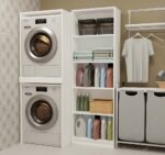 Szafka na Pralkę i Suszarkę POLA TWIN Biała - obrazek 7