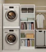 Szafka na Pralkę i Suszarkę POLA TWIN Biała - obrazek 3