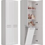 Słupek łazienkowy Nel 1K/DD BIAŁY POŁYSK