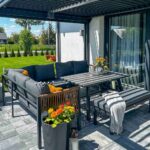 Zestaw Mebli Ogrodowych Jadalnianych TEXAS Narożny dla 6 Osób Sofa Stół Ławka SZARY - obrazek 2