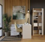Regał Biurowy OLIV 2D 2 Drzwi Do Biura Do Gabinetu Salonu DĄB ARTISAN BIEL - obrazek 2