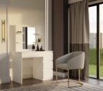 Toaletka MARINA 4P LUSTRO MIJAS PRAWE 4 Szuflady 4 Półki BIAŁA Do Sypialni - obrazek 4