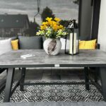 Zestaw Mebli Ogrodowych Jadalnianych TEXAS Narożny dla 6 Osób Sofa Stół Ławka SZARY - obrazek 4