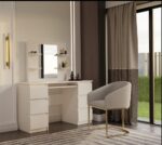 Toaletka Kosmetyczna Z Lustrem Do Makijażu Zestaw MARINA 4P + KUBA Biurko KASZMIR - obrazek 5