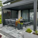 Zestaw Mebli Ogrodowych Jadalnianych TEXAS Narożny dla 6 Osób Sofa Stół Ławka SZARY - obrazek 6