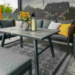 Zestaw Mebli Ogrodowych Jadalnianych TEXAS Narożny dla 6 Osób Sofa Stół Ławka SZARY - obrazek 7