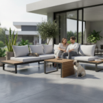 Zestaw Mebli Ogrodowych MARBELLA z Sofą Narożnikiem i Stolikiem SZARY - obrazek 6