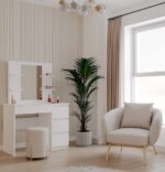 Toaletka MARINA 4P LUSTRO MIJAS PRAWE 4 Szuflady 4 Półki BIAŁA Do Sypialni - obrazek 2