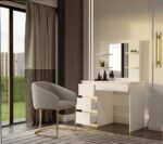 Toaletka MARINA 4P LUSTRO MIJAS LEWE 4 Szuflady 4 Półki BIAŁA Do Sypialni - obrazek 3